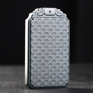 和田玉黑青玉塔青细料平安牌吊坠毛衣链男女款祥云无事牌挂件项链