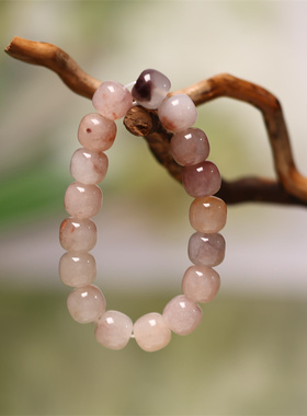 天然和田玉老型珠糖果色圆珠手链