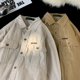 美式复古纯棉工装衬衫男款长袖日系衬衫大码大8XL！C8177-P58，男装衬衫，星座414-3