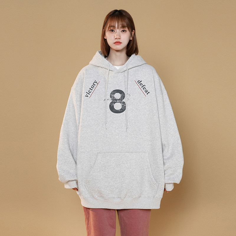 2024秋冬加绒加厚连帽卫衣潮流宽松连帽外套W9909-P40加绒P45,女装短外套,星座414-3
