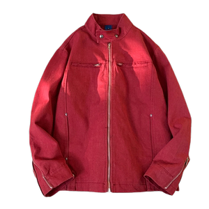 美式复古多口袋立领工装夹克宽松休闲棒球牛仔外套JK01-P148,男装夹克,星座414-3