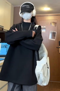 德绒T恤唱戏休闲半高领德绒卫衣加厚重磅5XL大码德绒T1013 特P20图片
