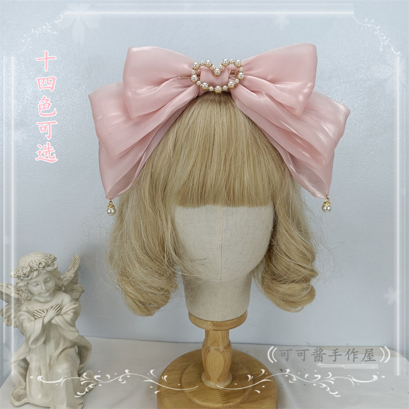 超大立体蝴蝶结发箍KC雪纱甜美