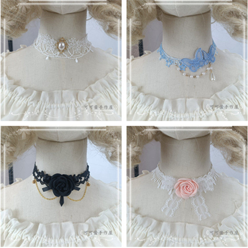 包邮蕾丝花边吊坠项圈超仙项链女choker锁骨软妹日系配饰颈带颈链,饰品/流行首饰/时尚饰品新,项链,淘宝优惠券,粉丝福利购,淘宝优惠卷