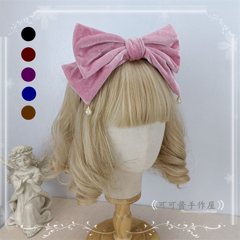 丝绒大蝴蝶结仙女发箍KC