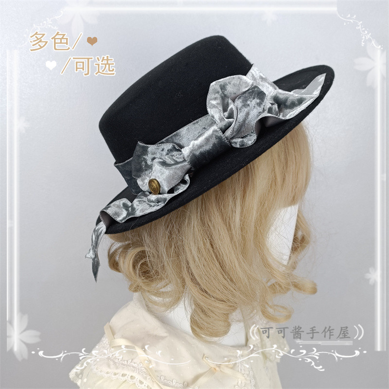 多色 秋冬毛呢礼帽简约英伦蝴蝶结 优雅丝绒洛丽塔黑灰色棕色系帽,模玩/动漫/周边/娃圈三坑/桌游,lolita洛丽塔配饰小物/道具,淘宝优惠券,粉丝福利购,淘宝优惠卷