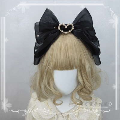 现货浅蓝色洛丽塔doll感超大发饰