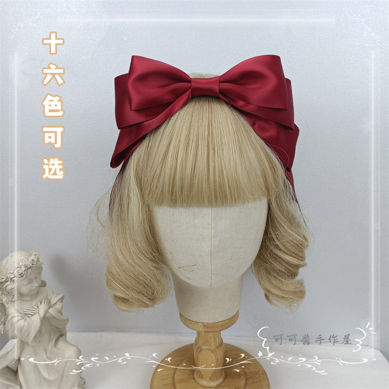 百搭发箍KC多色仙女甜美大小姐网红洛丽塔日系蝴蝶结法式缎面发饰