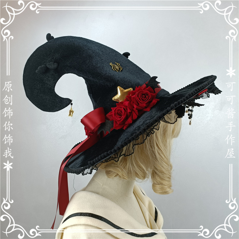 lolita暗黑朋克帽子洛丽塔巫师帽