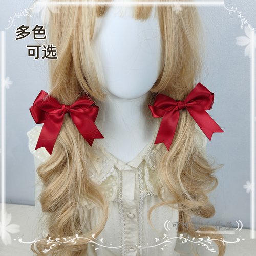 洛丽塔红蝴蝶结双层燕尾对夹