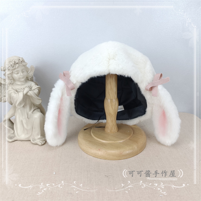 秋冬新款毛绒兔耳朵贝雷帽洛丽塔圆顶帽子甜美少女蓓蕾帽出游亲子,服饰配件/皮带/帽子/围巾,帽子,淘宝优惠券,粉丝福利购,淘宝优惠卷