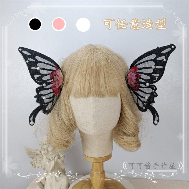 lolita大蝴蝶发夹古风汉服后压