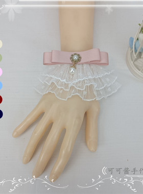 蕾丝花卉蝴蝶结手袖女