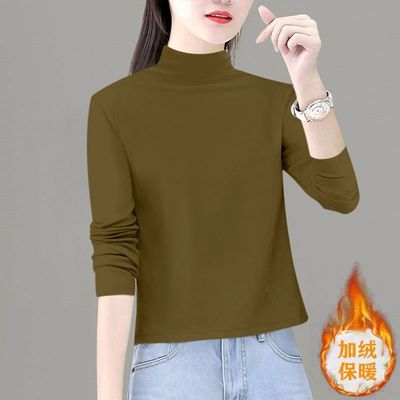 长袖通勤加绒纯色粘胶纤维女