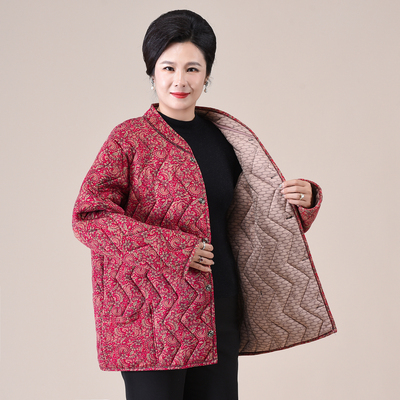 230斤中老年人驼绒棉衣女加肥加大妈妈大码内外穿立领小棉衣200斤