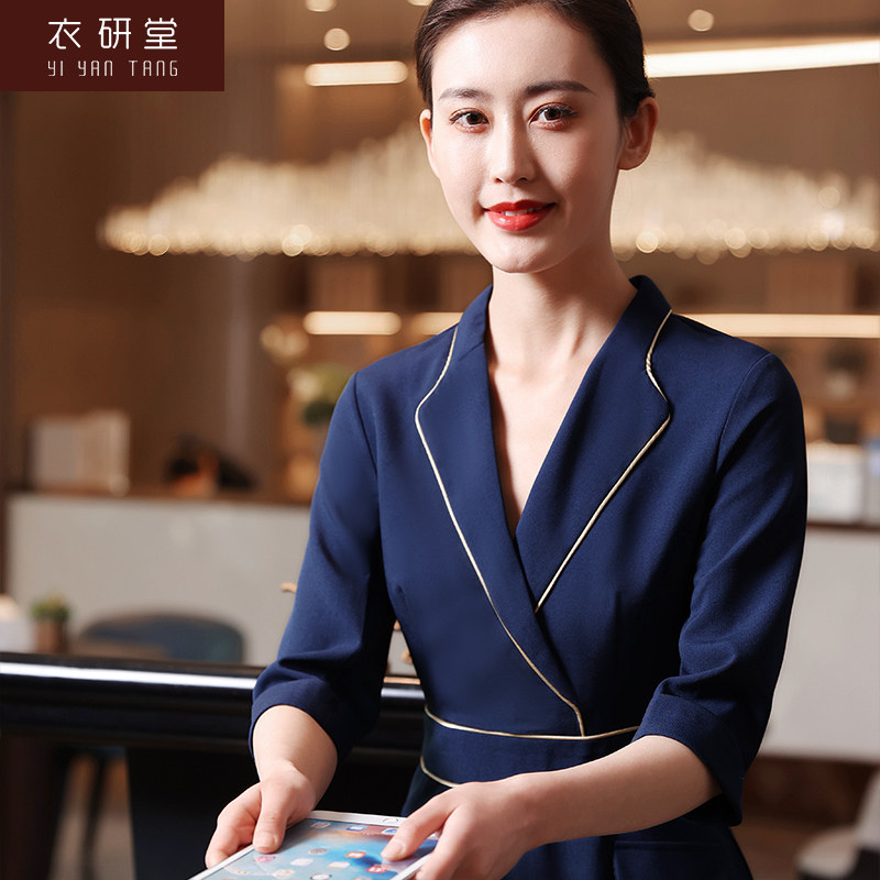 衣研堂前台工作装女夏酒店大堂经理珠宝店收银员工作服短袖连衣裙|ruв категории Женская одежда, костюм/студенты школьную форму/обмундирования, профессионального женский костюм - от Buy2taobao.com для оказания профессиональной услуги покупки агента Taobao