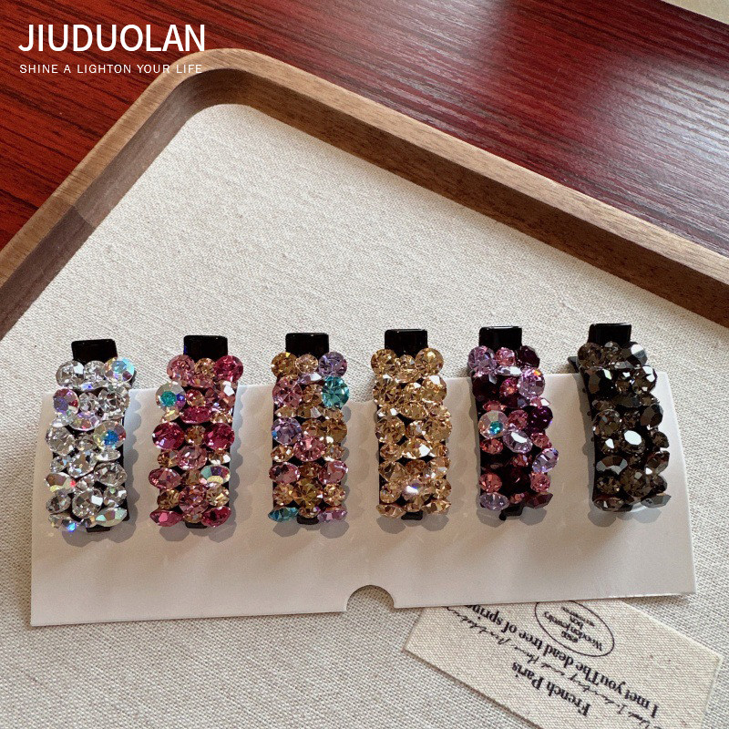 韩国气质小号满钻刘海抓夹时尚女高级感水钻边夹2026新款鸭嘴头夹