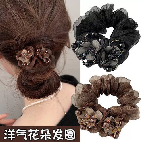 妈妈发圈头花丸子头耐用扎头发