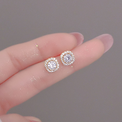 高级感满钻耳钉美式轻奢耳环