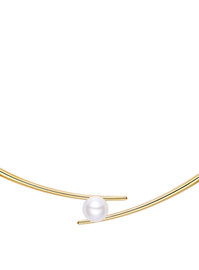 交叉珍珠项链女2023年新款