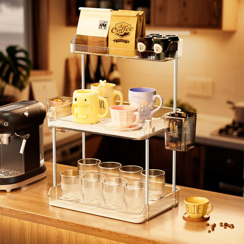 杯架桌面咖啡杯台面多层水杯茶杯餐桌双层沥水放置杯子置物架