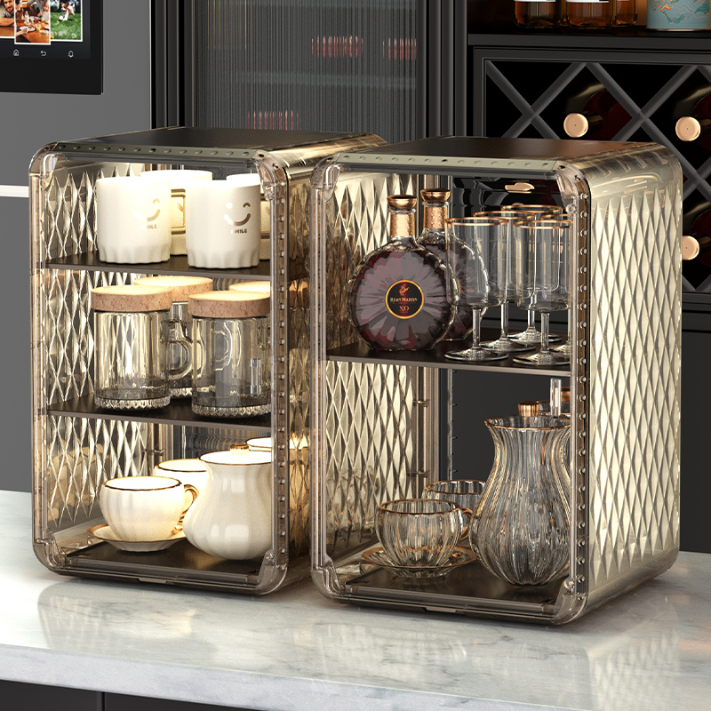 杯子收纳置物架水杯茶杯咖啡杯多层杯架高级感轻奢水吧酒杯放置柜