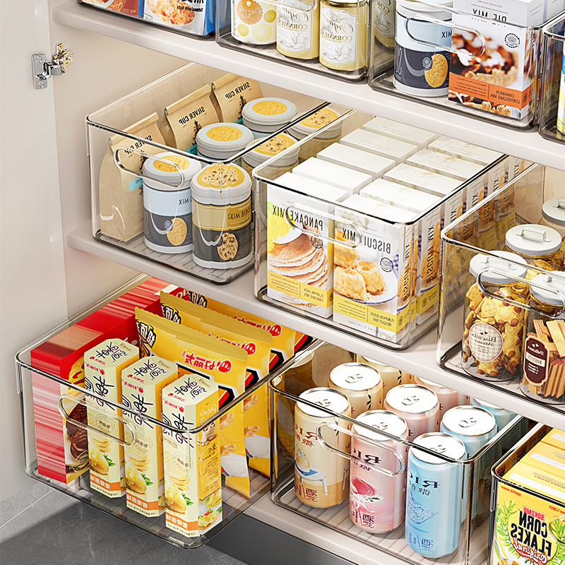零食收纳筐长方形透明塑料置物架