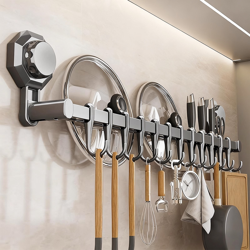 吸盘厨房挂钩一排多功能置物架
