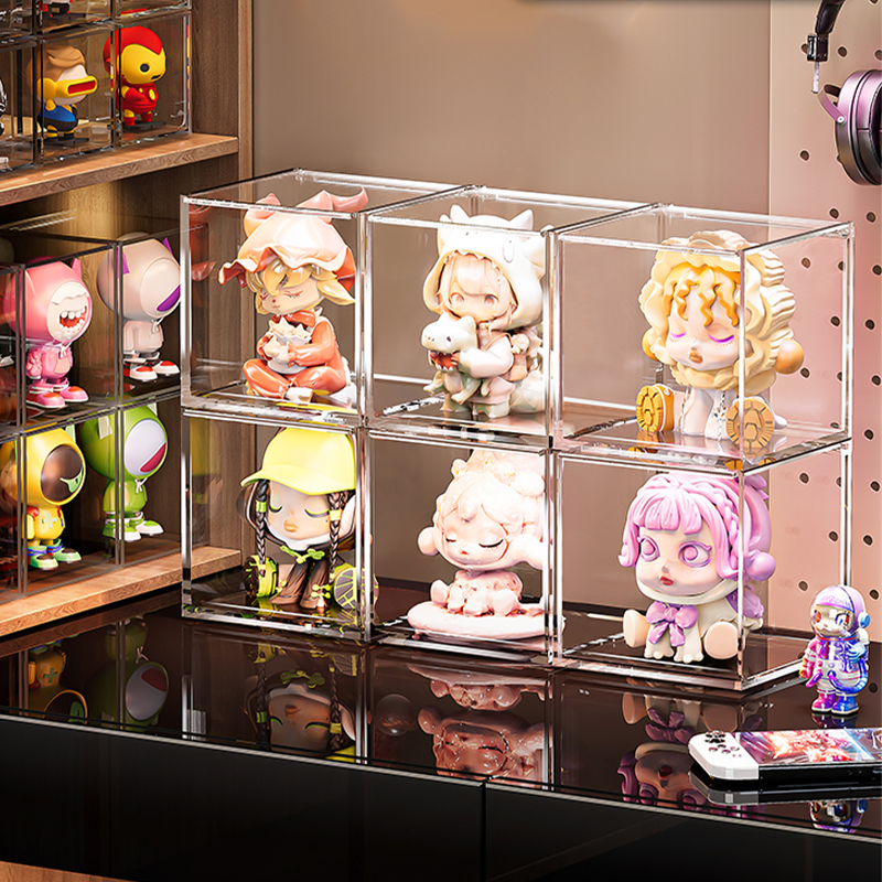 单个手办展示架盲盒收纳盒子