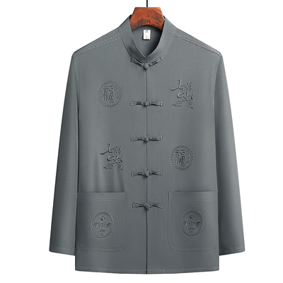 中老年爸爸装薄款唐装男春夏季