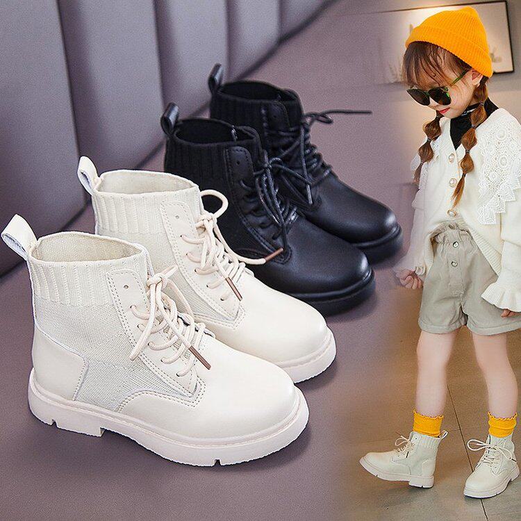 儿童马丁靴女童皮靴2020春秋新款女孩单靴中大童短靴加绒男童靴潮