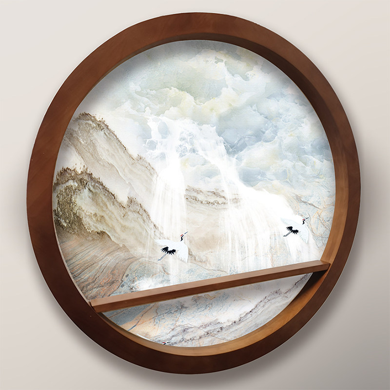 定制玄关新中式实木圆形木框圆窗户墙洞隔断圆框包边线条护角包邮,家居饰品,相框/画框,淘宝优惠券,粉丝福利购,淘宝优惠卷