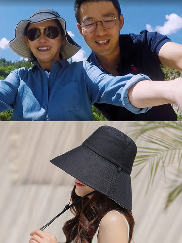 遮阳帽大s同款日系黑色太阳帽子