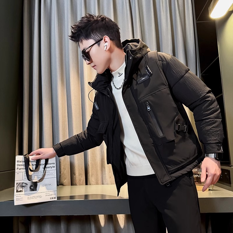 冬季连帽羽绒棉服男款高端潮牌棉袄2024新款爆款带帽棉衣保暖外套
