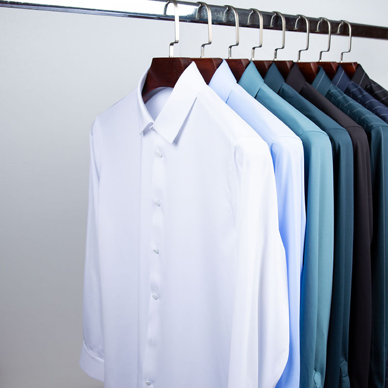 四面弹无痕衬衣轻商务免烫衬衫长袖男士春季新款修身条纹寸衫