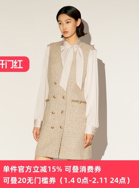 XG/雪歌26年春新款马甲连衣裙气质修身双排扣背心裙XL104007B130