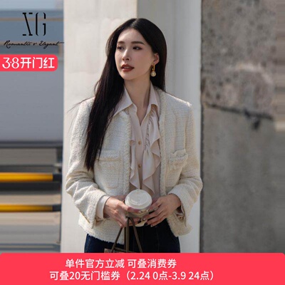 XG/雪歌春季新款绵羊毛外套