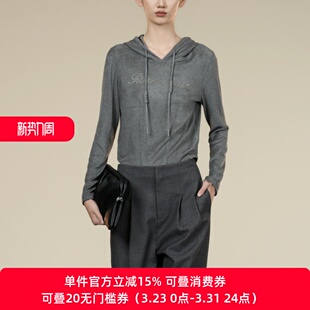 字母休闲连帽修身 新款 卫衣女上衣XK401016A281 雪歌2025年冬季