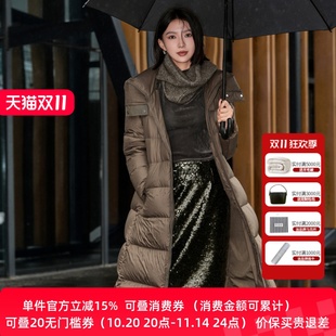 休閑寬松保暖連帽長款 雪歌2025年冬季 新款 羽絨服XK406010A643