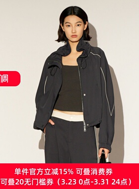 XG/雪歌26春季短外套女连帽拉链运动风休闲夹克上衣XL107022A383