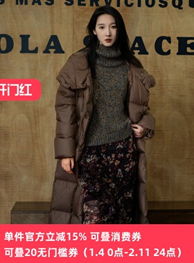 XG/雪歌25年冬季新款休闲宽松长款羽绒服保暖外套女XK406059A372