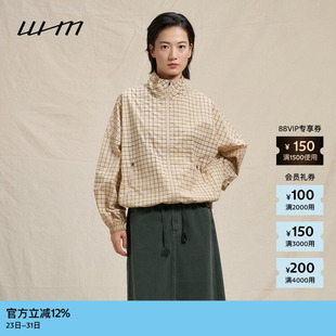 素然WHM 女士气质复古设计感印花薄尼龙宽松夹克 春季