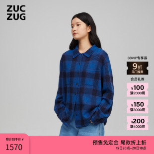 女士马海毛经典 素然冬季 ZUCZUG 气质休闲宽松格子衬衫 预售