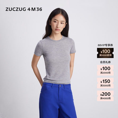 ZUCZUG4M36轻盈羊毛基础短袖T恤
