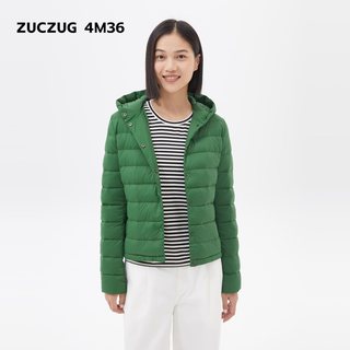 素然ZUCZUG 4M36女士超薄轻便保暖尼龙布连帽羽绒服