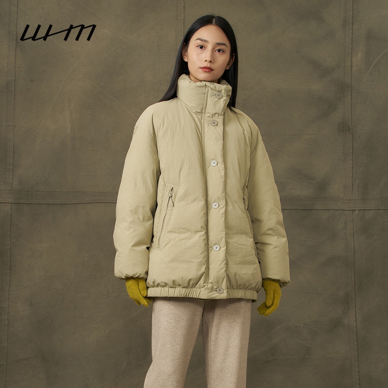 WHM复古气质慵懒厚羽绒立领外套