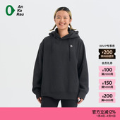 新品 素然 AnKoRau 安高若 25冬女士户外针织磨毛连帽宽松卫衣