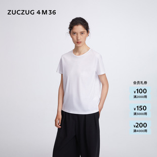 新品 26夏女士基础简约通勤正肩合体短袖 素然 4M36 T恤 ZUCZUG