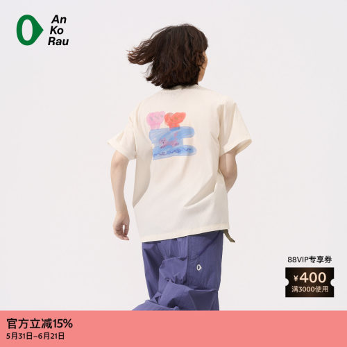 AnKoRau安高若涂画梭织短袖T恤