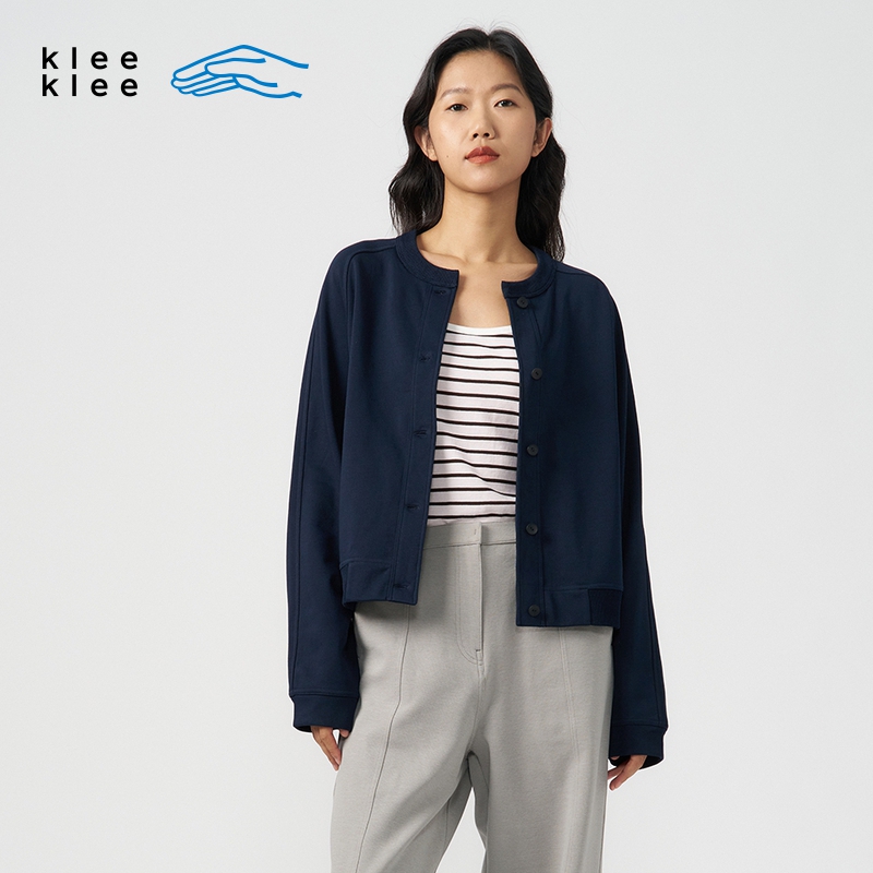 kleeklee环保棉毛圈针织布开衫